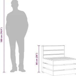 vidaXL - Tuinmiddenbank pallet - Grijs - Geïmpregneerd grenenhout - 60x70x66 cm