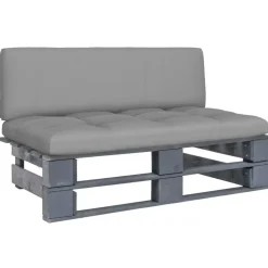 vidaXL - Tuinmiddenbank pallet - Grijs - Grenenhout