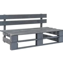 vidaXL - Tuinmiddenbank pallet - Grijs - Grenenhout