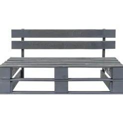 vidaXL - Tuinmiddenbank pallet - Grijs - Grenenhout