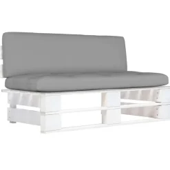vidaXL - Tuinmiddenbank pallet - Wit - Grenenhout