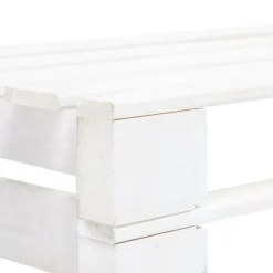 vidaXL - Tuinmiddenbank pallet - Wit - Grenenhout