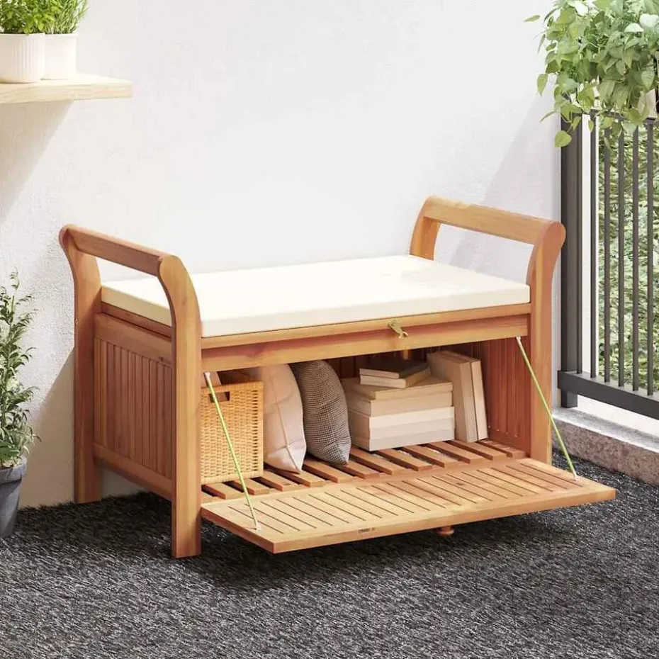 vidaXL - Tuinopbergbank - Bruin - Hout