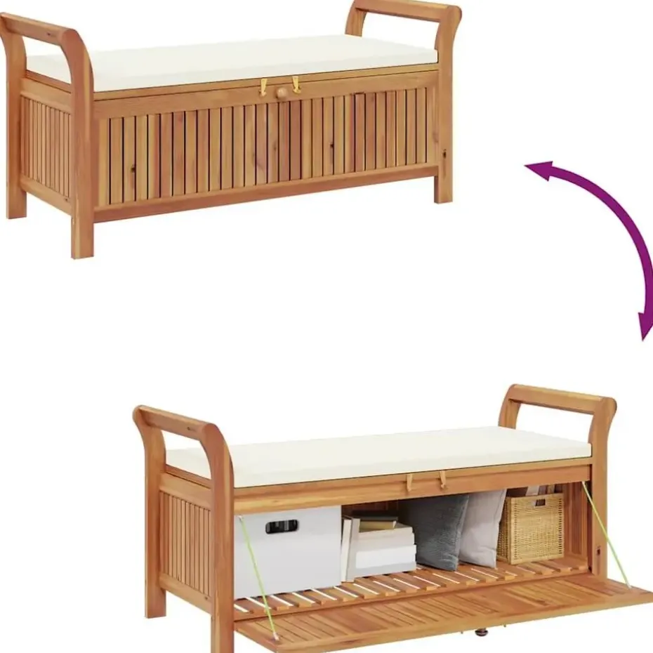 vidaXL - Tuinopbergbank - Bruin - Hout