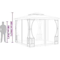 vidaXL - Tuinpaviljoen - Antraciet - Stof