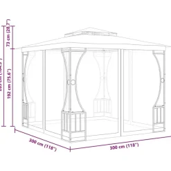 vidaXL - Tuinpaviljoen - Antraciet - Stof