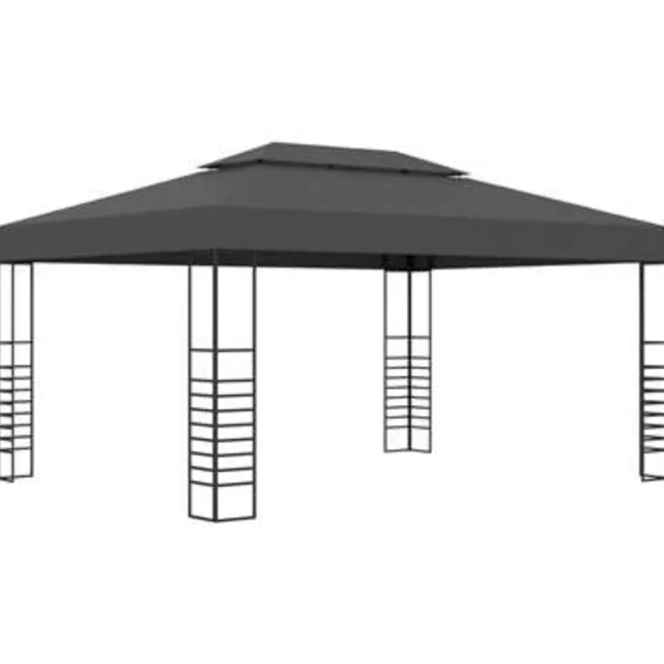 vidaXL - Tuinpaviljoen - Antraciet - Stof - 3 x 4 m