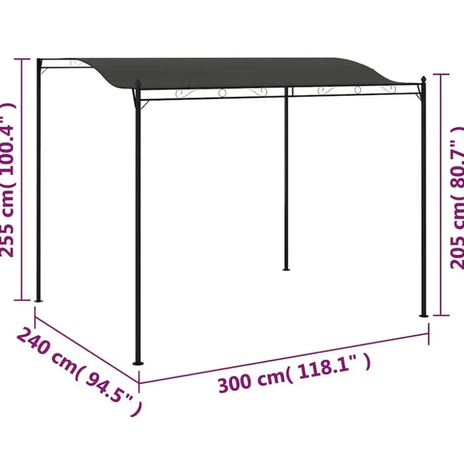 vidaXL - Tuinpaviljoen - Antraciet - Stof - 2 stuks