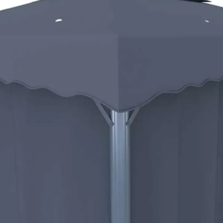 vidaXL - Tuinpaviljoen - Antraciet - Aluminium - 4 x 3 m