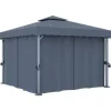 vidaXL - Tuinpaviljoen - Antraciet - Aluminium - 3 x 3 m