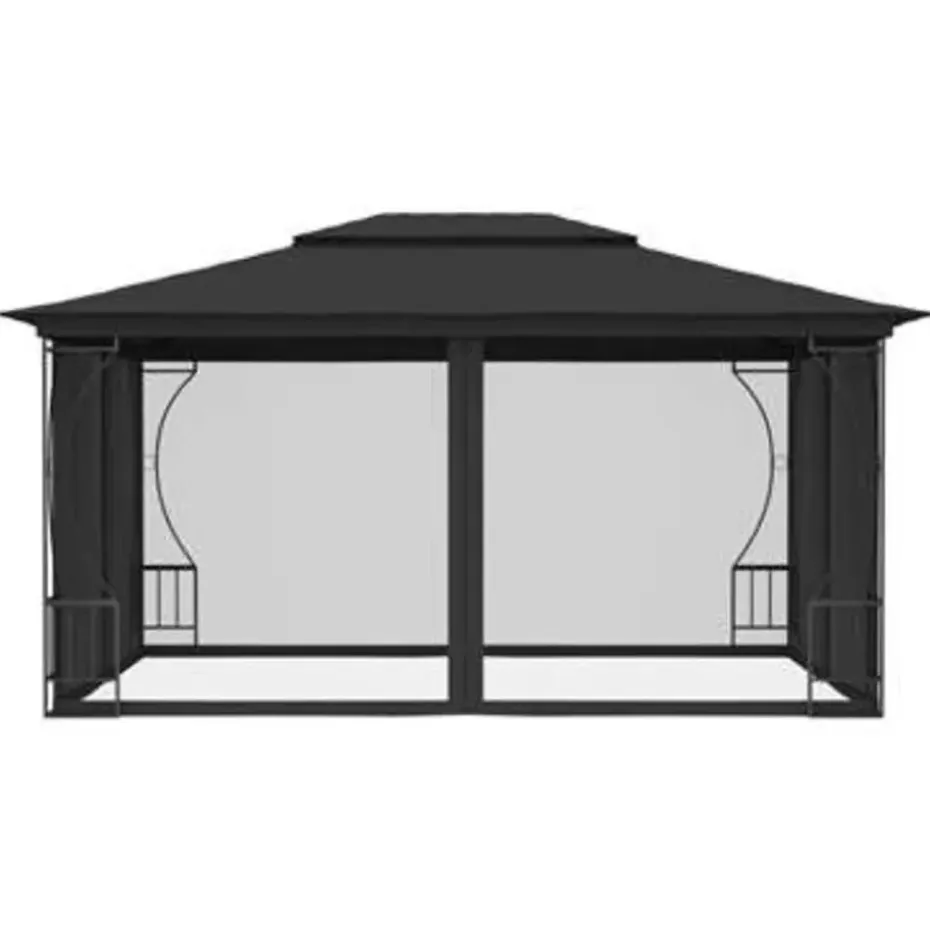 vidaXL - Tuinpaviljoen - Antraciet - Stof