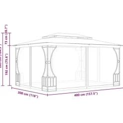 vidaXL - Tuinpaviljoen - Antraciet - Stof