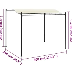 vidaXL - Tuinpaviljoen - Crème - Stof - 2 stuks