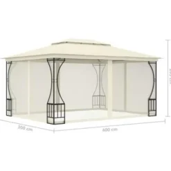 vidaXL - Tuinpaviljoen - Crème - Stof