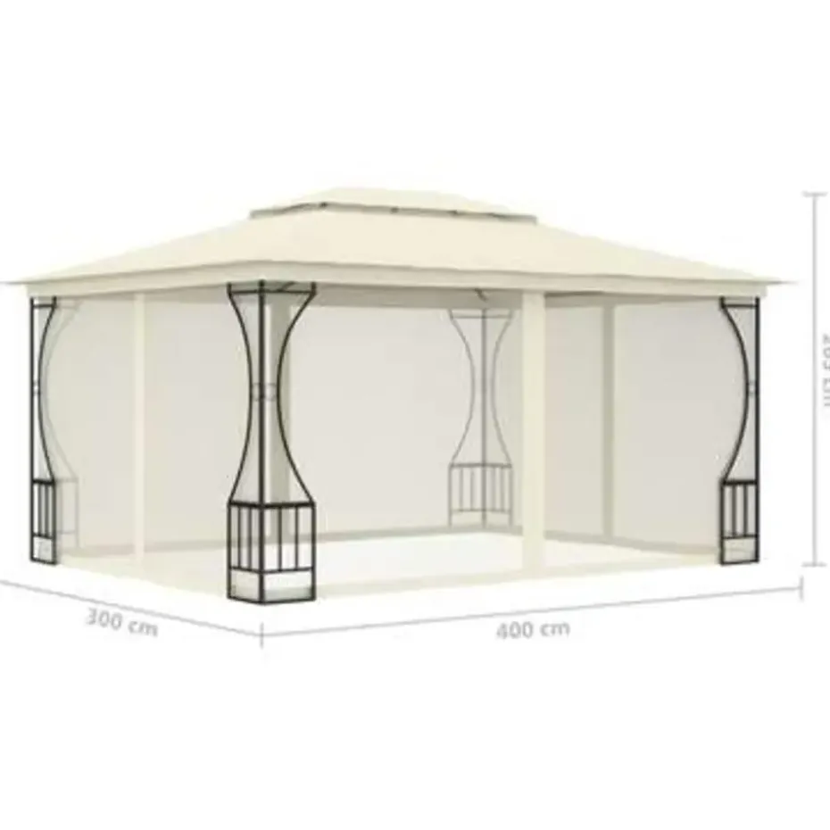 vidaXL - Tuinpaviljoen - Crème - Stof