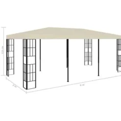 vidaXL - Tuinpaviljoen - Crème - Stof - 3 x 6 m