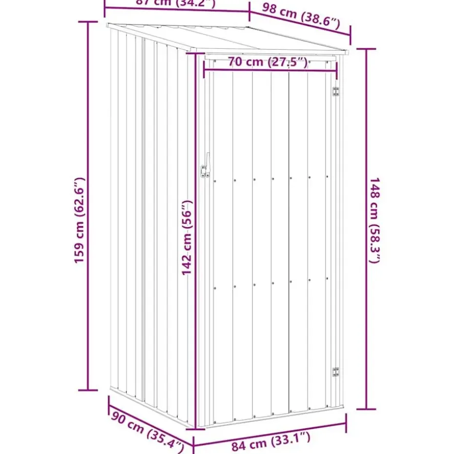 vidaXL - Tuinschuur - Antraciet - Staal