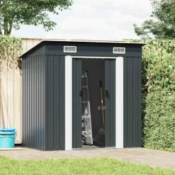 vidaXL - Tuinschuur - Antraciet - Staal