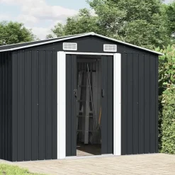 vidaXL - Tuinschuur - Antraciet - Staal