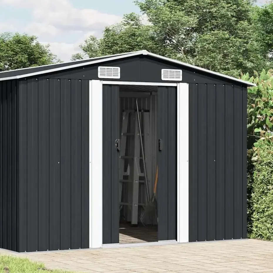 vidaXL - Tuinschuur - Antraciet - Staal