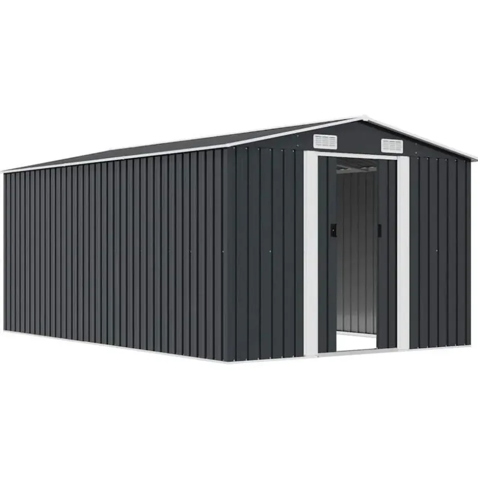 vidaXL - Tuinschuur - Antraciet - Staal