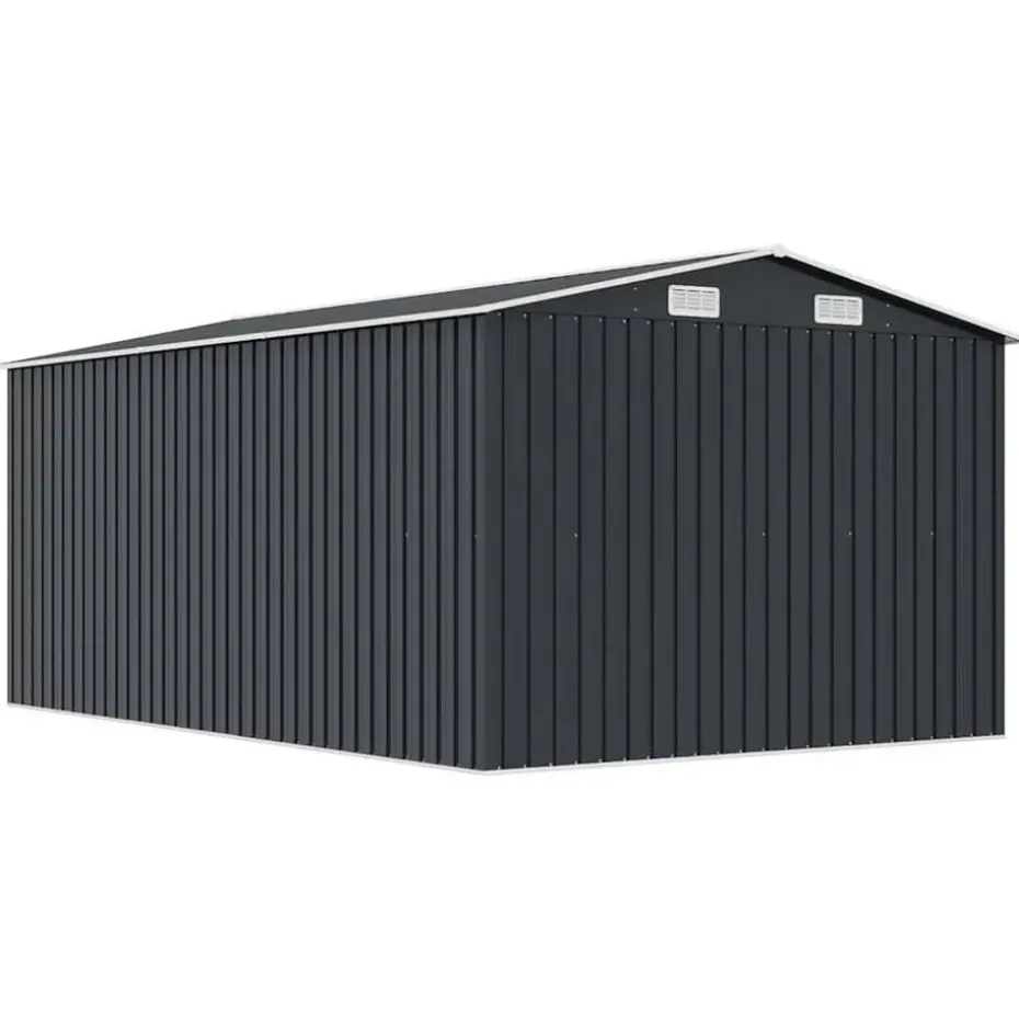 vidaXL - Tuinschuur - Antraciet - Staal