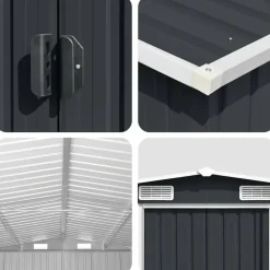 vidaXL - Tuinschuur - Antraciet - Staal