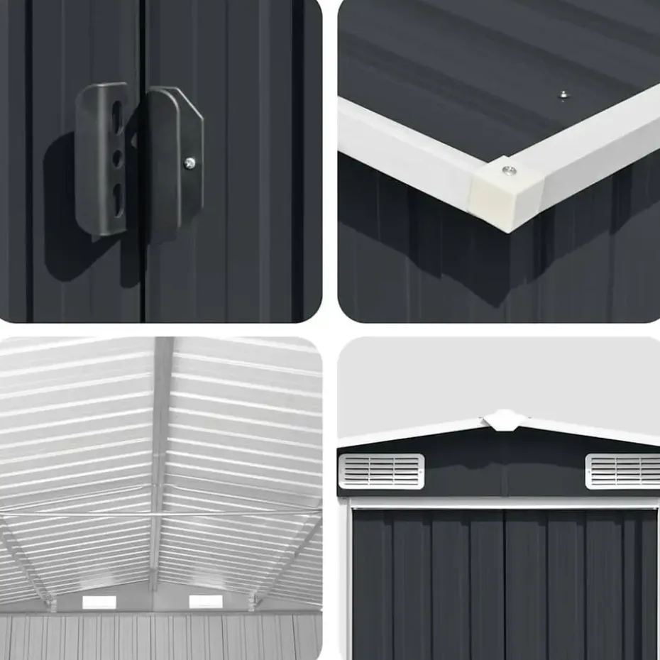 vidaXL - Tuinschuur - Antraciet - Staal