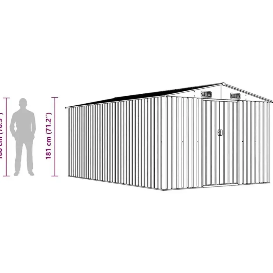 vidaXL - Tuinschuur - Antraciet - Staal