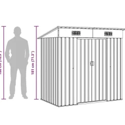 vidaXL - Tuinschuur - Grijs - Staal