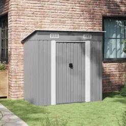 vidaXL - Tuinschuur - Grijs - Staal