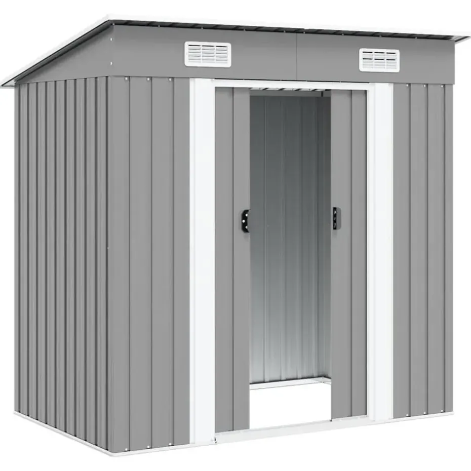 vidaXL - Tuinschuur - Grijs - Staal