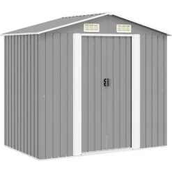 vidaXL - Tuinschuur - Grijs - Staal