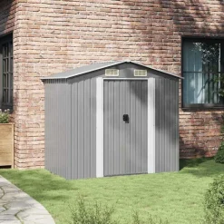 vidaXL - Tuinschuur - Grijs - Staal