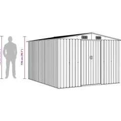 vidaXL - Tuinschuur - Groen - Staal