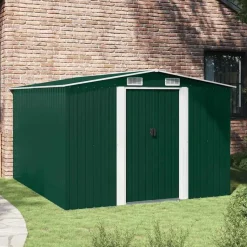 vidaXL - Tuinschuur - Groen - Staal