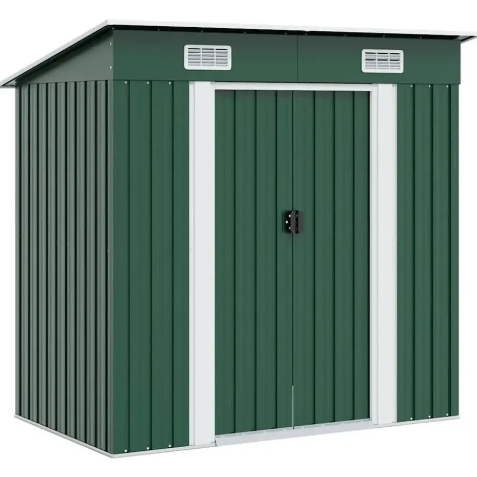 vidaXL - Tuinschuur - Groen - Staal