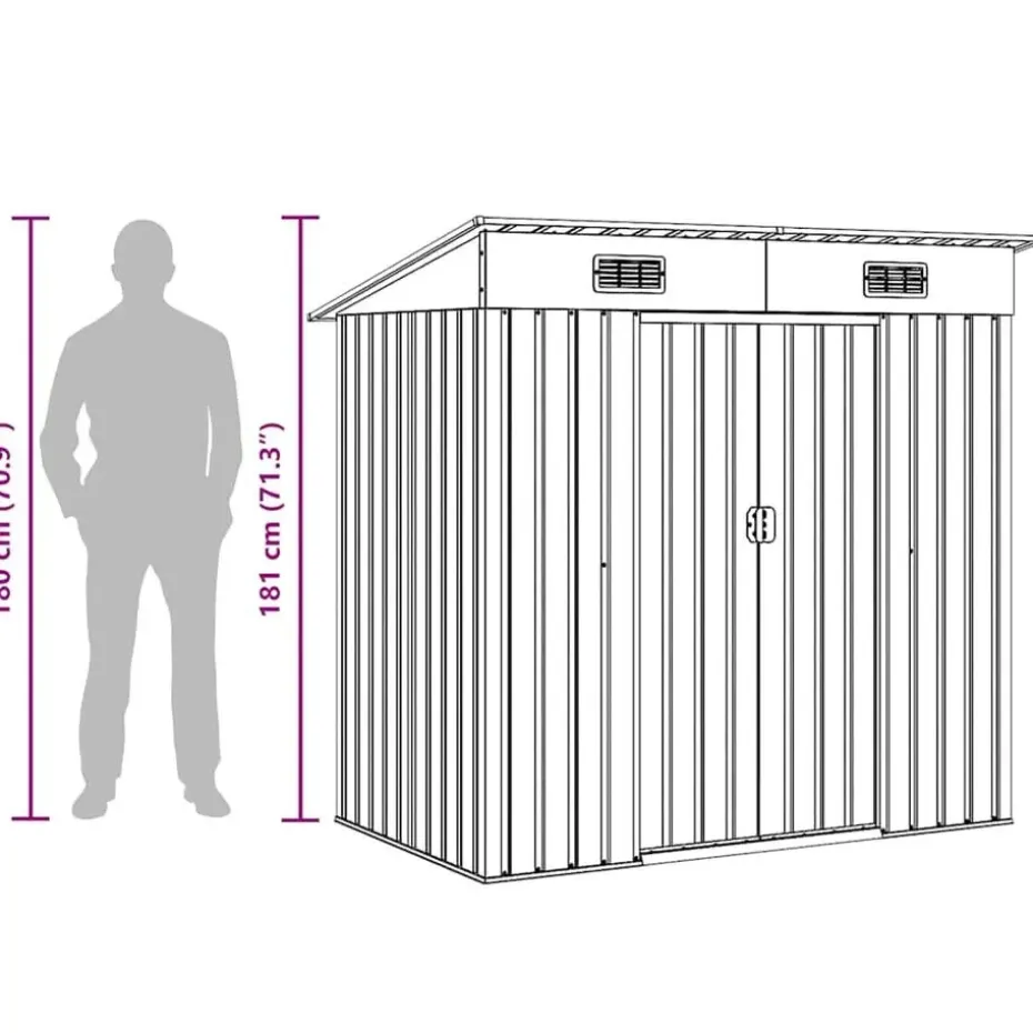 vidaXL - Tuinschuur - Groen - Staal