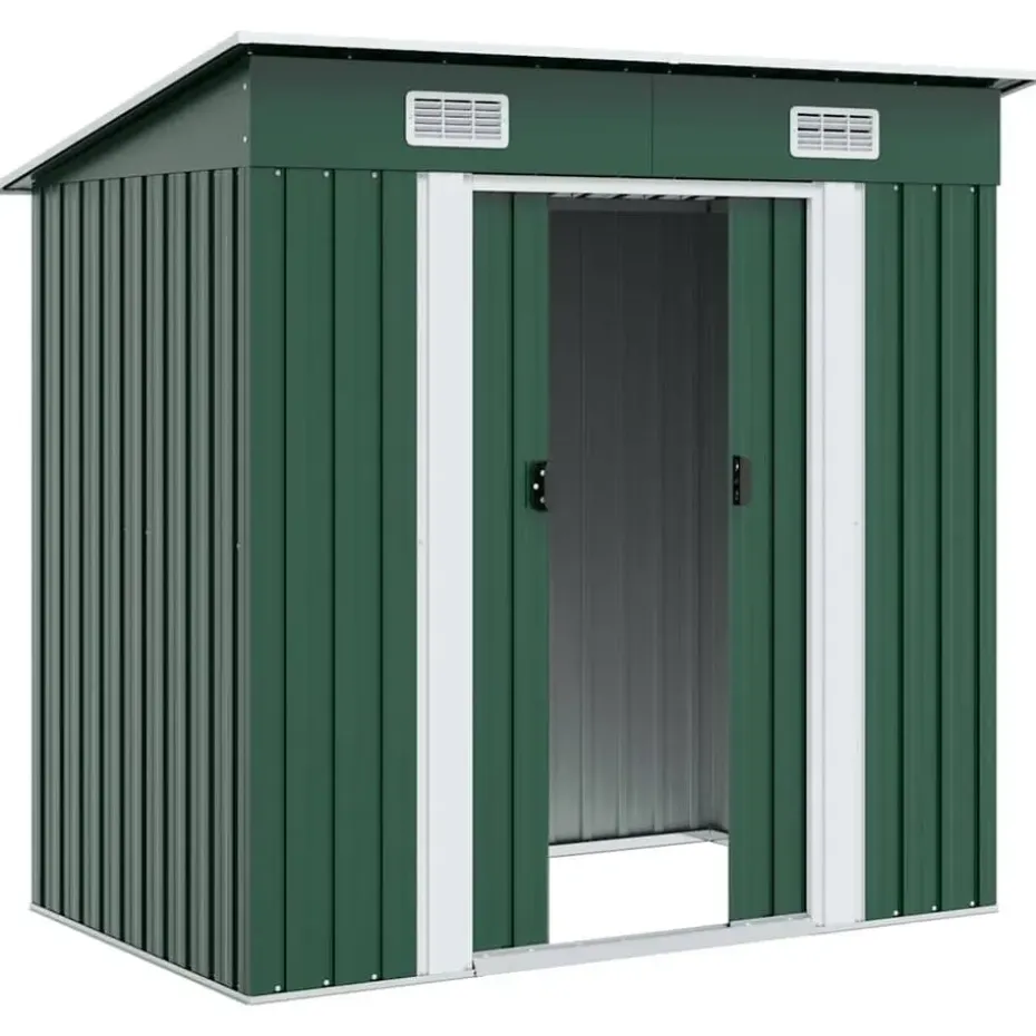 vidaXL - Tuinschuur - Groen - Staal