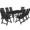 vidaXL - Tuinset - Antraciet - Kunststof - 9 stuks