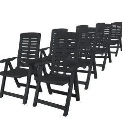 vidaXL - Tuinset - Antraciet - Kunststof - 9 stuks