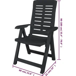 vidaXL - Tuinset - Antraciet - Kunststof - 9 stuks