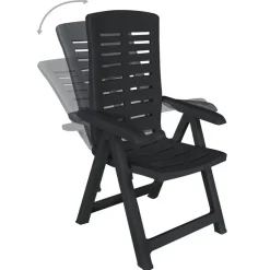 vidaXL - Tuinset - Antraciet - Kunststof - 9 stuks