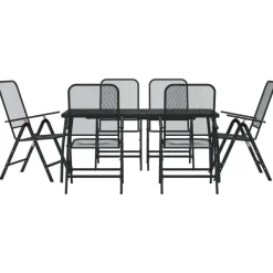 vidaXL - Tuinset - Antraciet - Metaal - 7 stuks