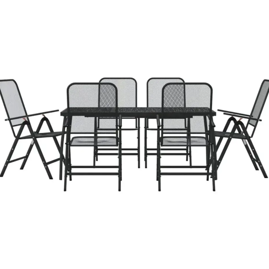 vidaXL - Tuinset - Antraciet - Metaal - 7 stuks