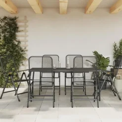 vidaXL - Tuinset - Antraciet - Metaal - 7 stuks