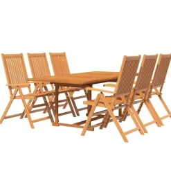 vidaXL - Tuinset - Bruin - Acaciahout - 7 stuks