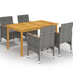 vidaXL - Tuinset - Grijs - Acaciahout - 5 stuks