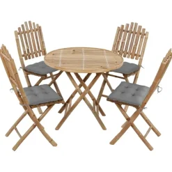 vidaXL - Tuinset - Grijs - Bamboe - 40 x 40 x 7 cm