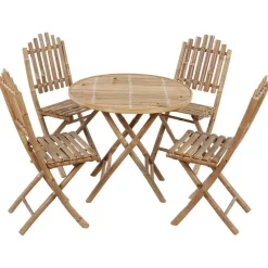 vidaXL - Tuinset - Grijs - Bamboe - 40 x 40 x 7 cm